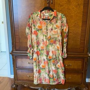 Beautiful floral shirt dress